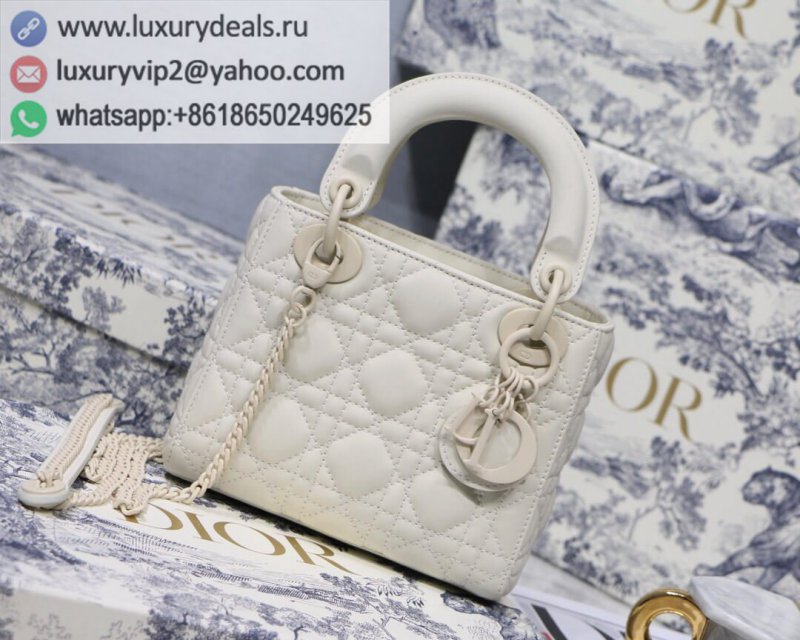 Lady DIOR mini Matte 3 Grid M0505 White