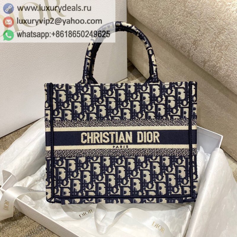 DIOR Blue Oblique Print Small Book Tote M1265ZRIW_M928