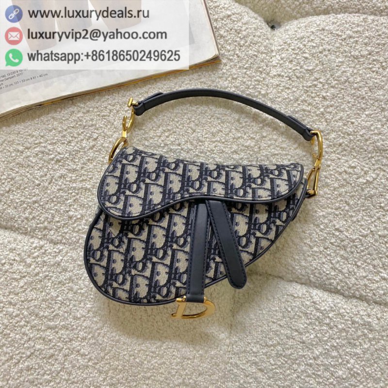 DIOR Blue Oblique Print Saddle M0447