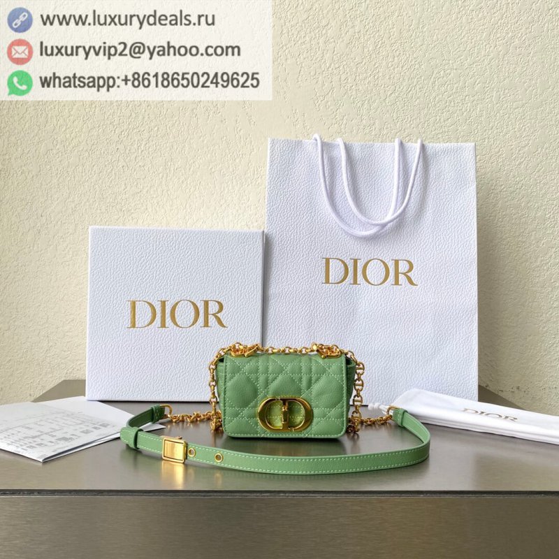 MICRO DIOR CARO BAG S2022 Mint Green/Gold Metal