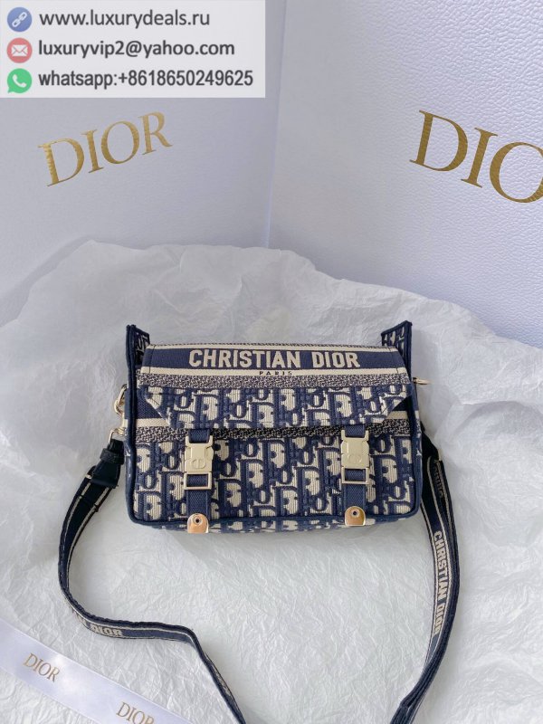 DIOR Small Blue Oblique Print CAMP Messenger Bags M1241ORIW_M928