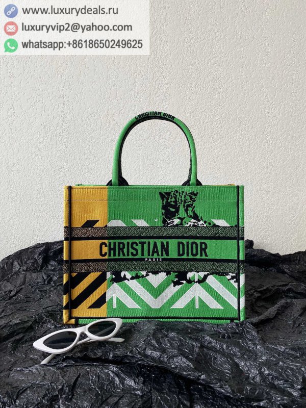 DIOR Medium BOOK TOTE 36.5CM M1296 Zoo Print