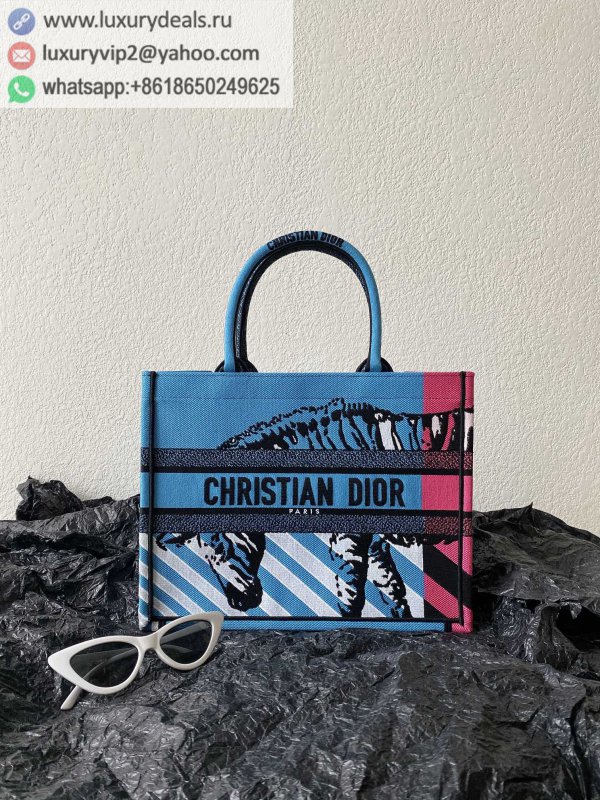 DIOR Medium BOOK TOTE 36.5CM M1296 Zoo Print