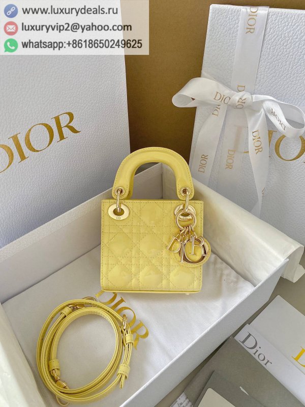 MICRO LADY DIOR BAG mini 3 Grid S0856 Yellow