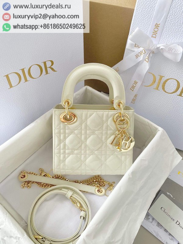 DIOR mini LADY 17CM DIOR Patent 3 Grid M0505 White