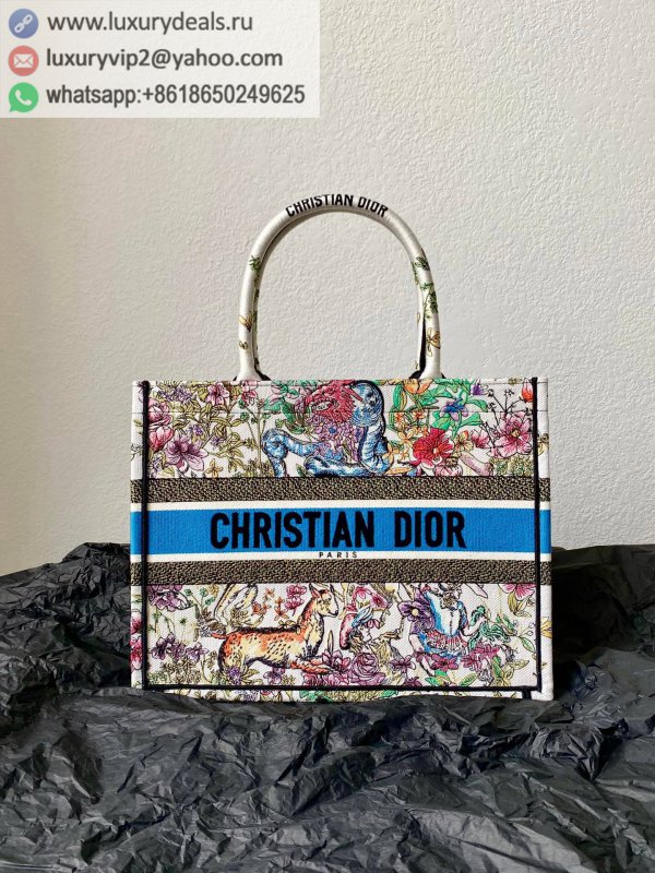 DIOR Medium BOOK TOTE M1296 Multicolor Constellation