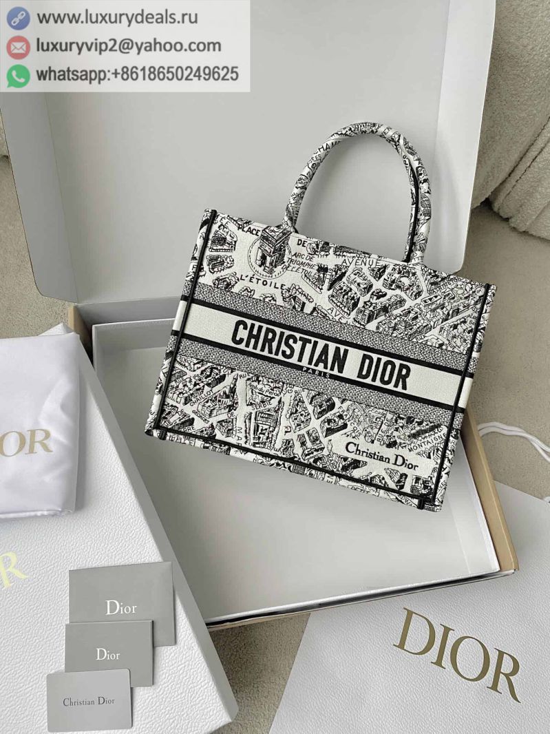 DIOR Medium BOOK TOTE M1296 23ss Paris Map