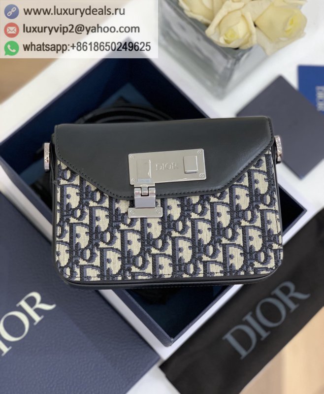 DIOR Oblique Print Black Messenger Bags 1LXPO214UCT_H28E