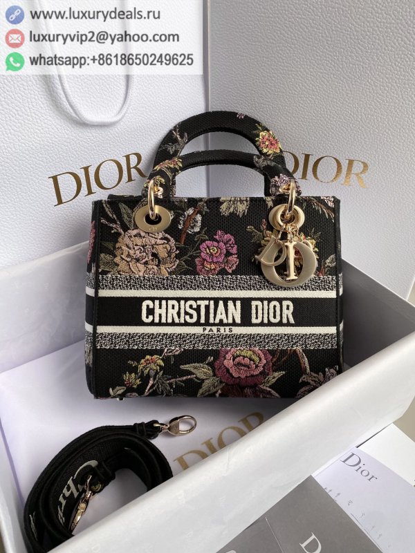 DIOR CD LADY 24CM Garden Flowers Embroidery M0565