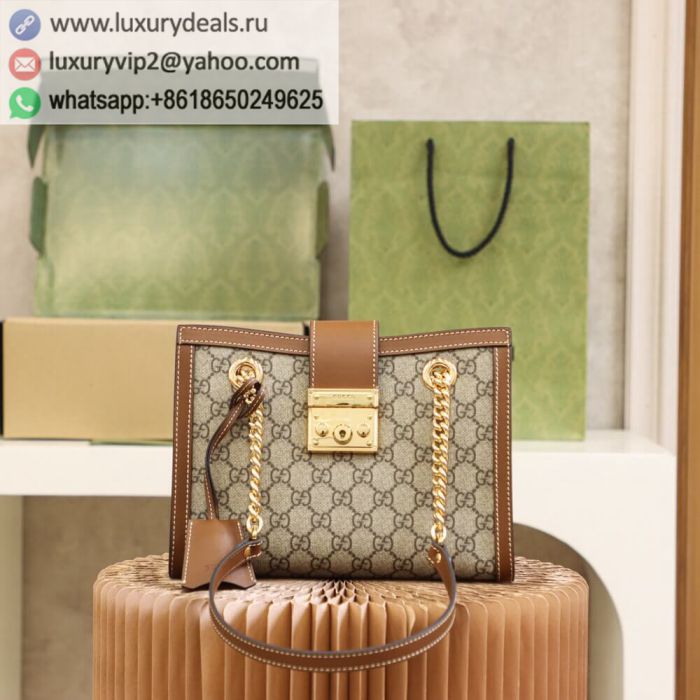 GUCCI Padlock# Small Shoulder Bags 498156 Brown