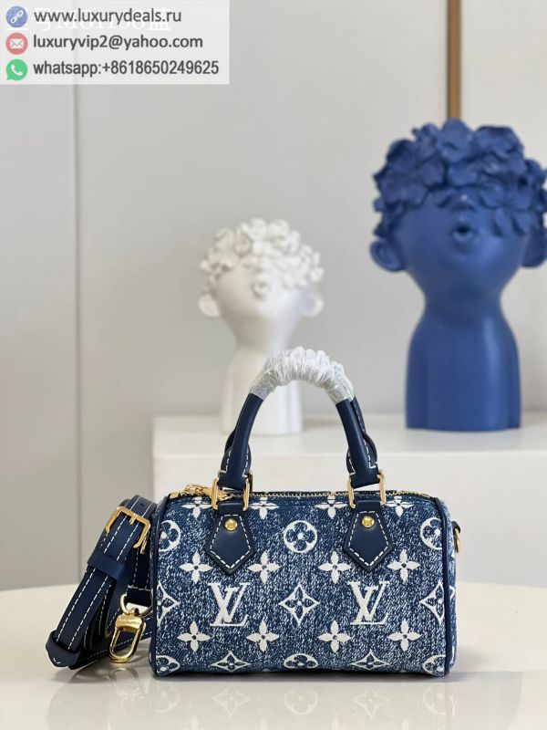 LV Nano Speedy Blue Tote M81168