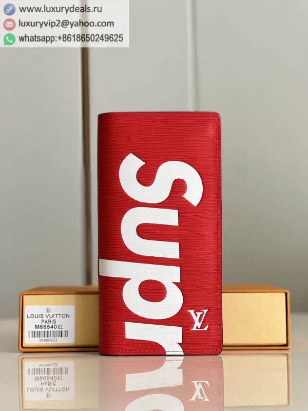 LV Supreme epi BRAZZA Wallets M66540 Red