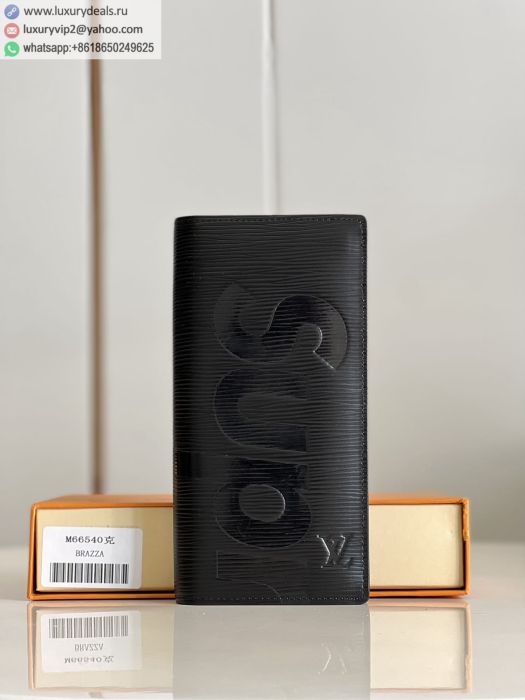 LV Supreme epi BRAZZA Wallets M66540 Black