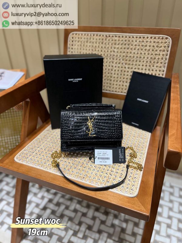 YSL Sunset Woc 19CM 533026 Crocodile Pattern