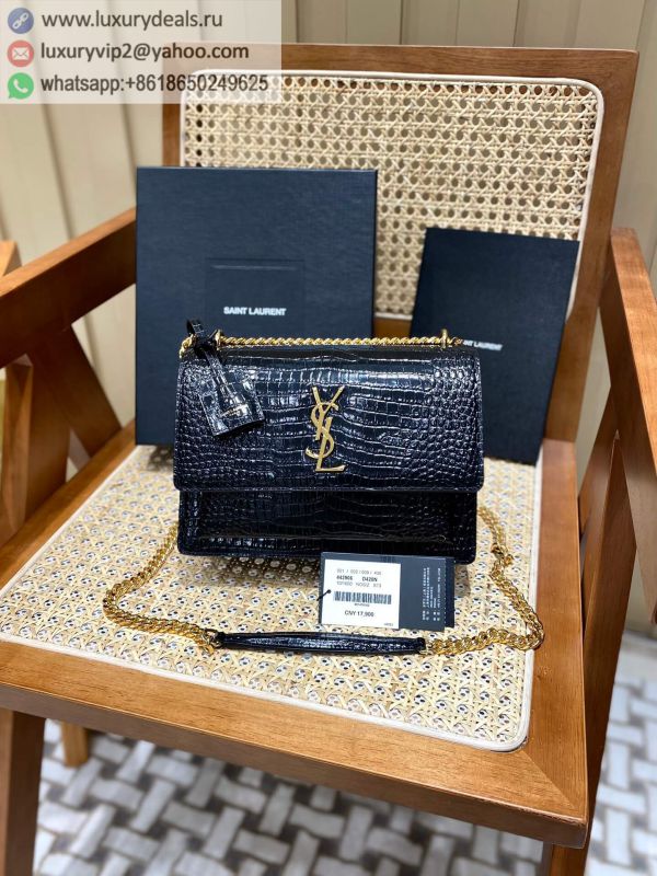 YSL Sunset 22CM 442906 Crocodile Pattern