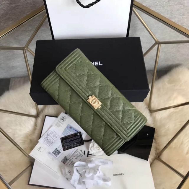 CC Wallet Green Long Wallets Women Bags