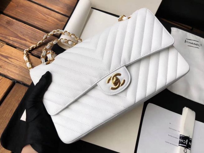 2018ss CC Leather V Chain CF White Gold Buckle Shoulder Bags Women Bags