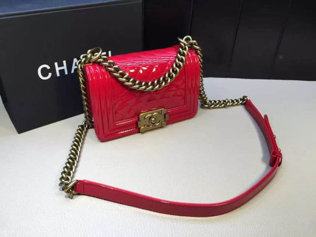 CC Leboy Patent 20cm Gold Buckle a Shoulder Bags Women Bags