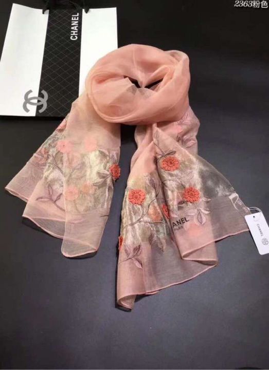 CC 2018 LOGO Embroidery Silk 2363 Women Scarves