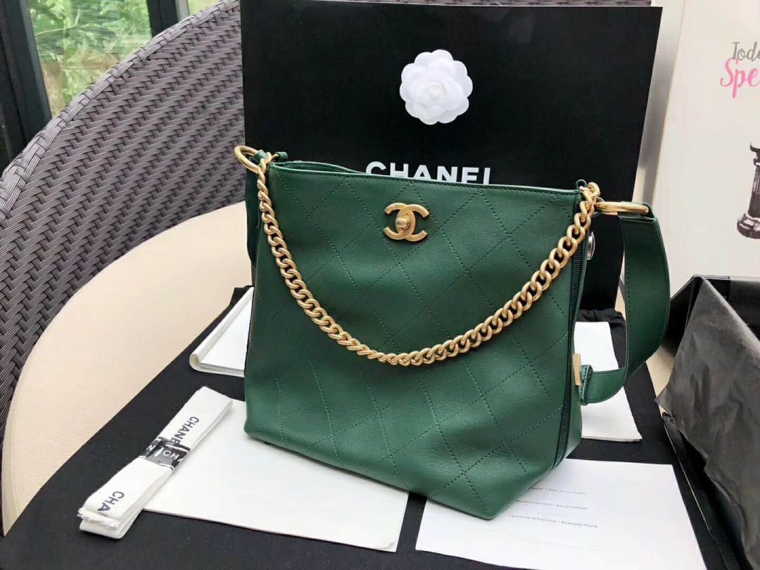 CC 18FW Vintage Green Bucket Bags Women Bags