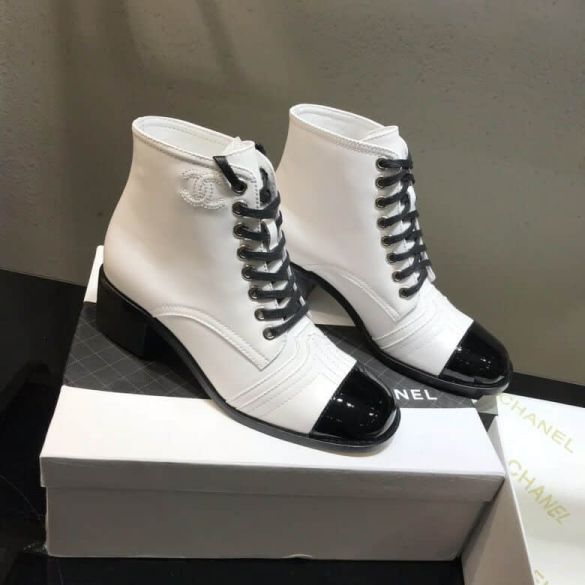 CC 2018 Leather Ankle Boots Women Shoes