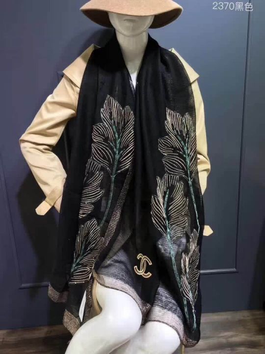 CC Embroidery Silk Wool Women Scarves