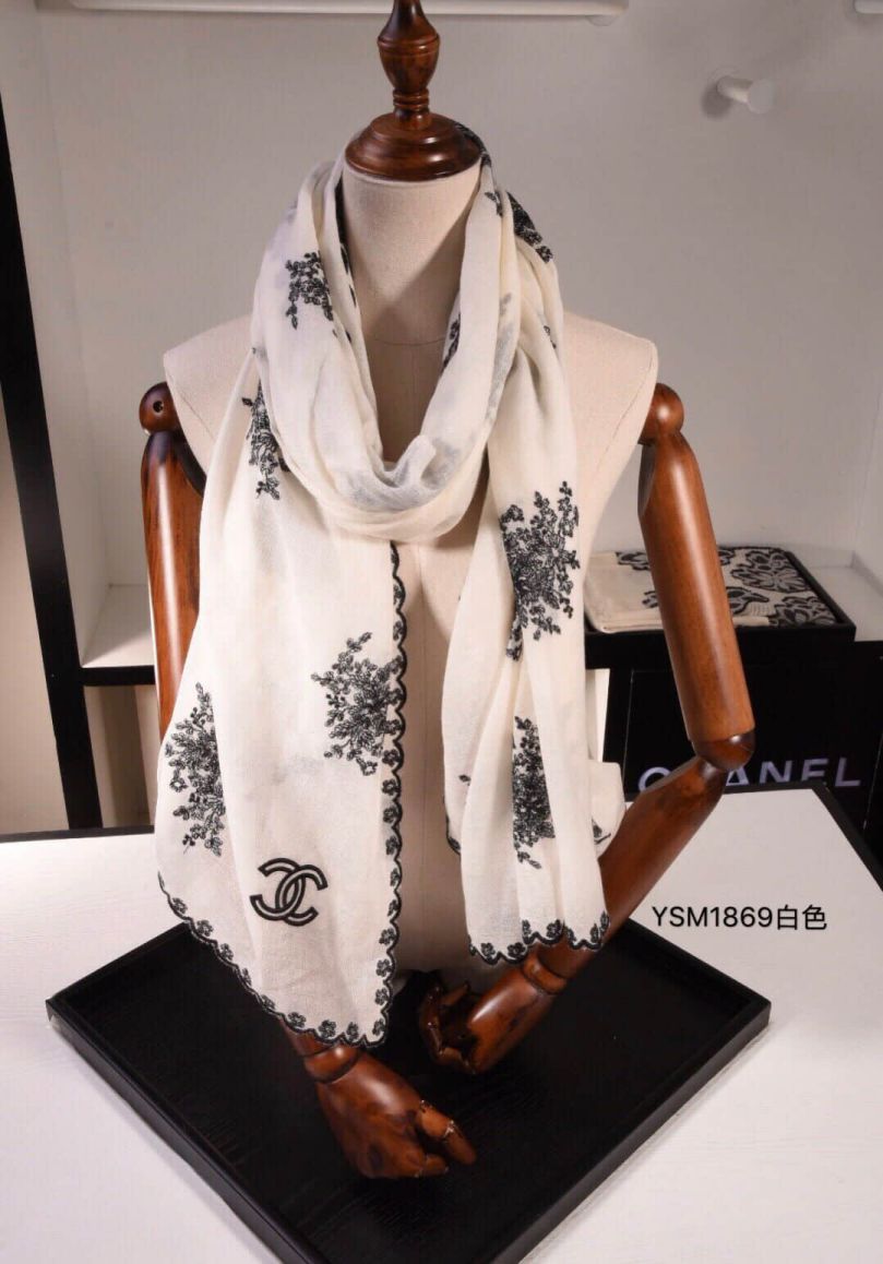 CC 2018 Silk Wool Embroidery Women Scarves