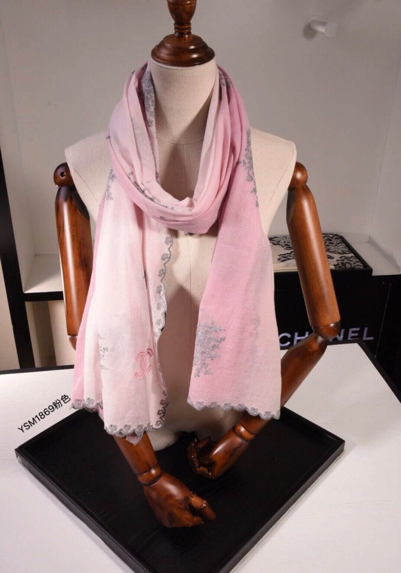 CC 2018 Silk Wool Embroidery Women Scarves