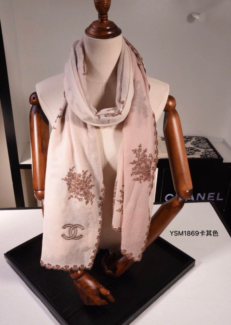 CC 2018 Silk Wool Embroidery Women Scarves