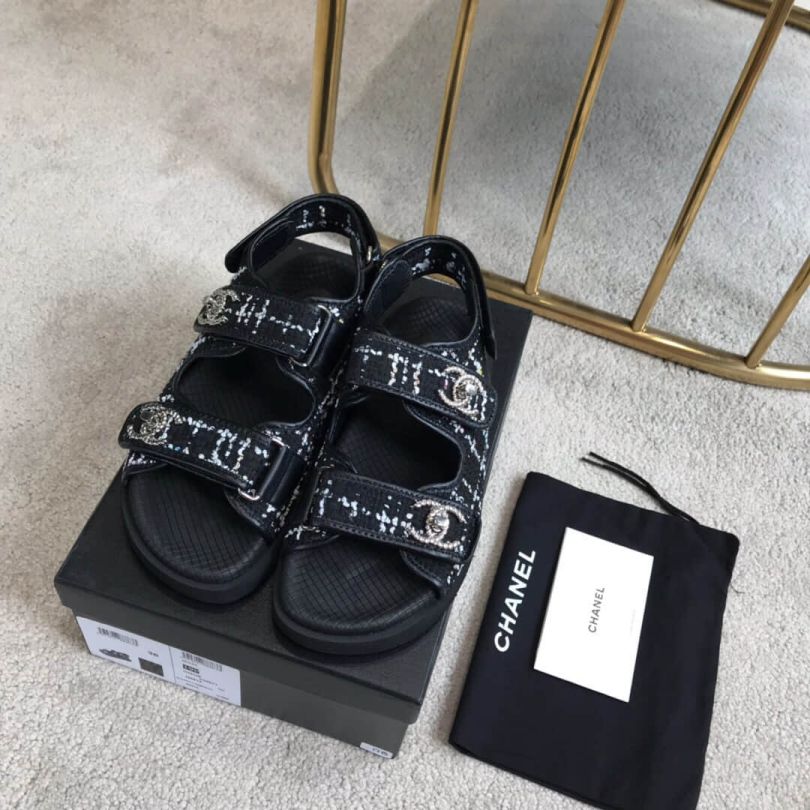 CC 2019SS Classic Velcro Sandals Women Shoes