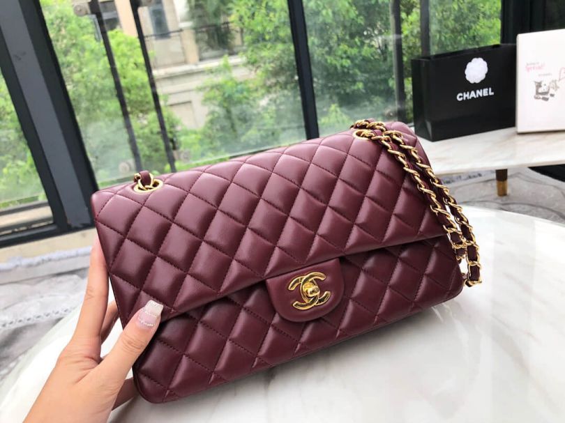 CC CF25 Wine Red Gold Buckle Crossbody Shoulder Bags Women Bags