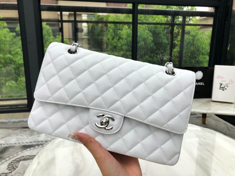 CC CF25 Medium White Silver Buckle Crossbody Shoulder Bags Women Bags