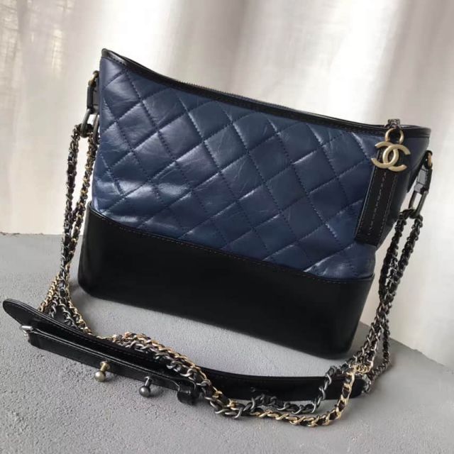 CC Navy Black Vintage Leather GABRIELLE Medium Shoulder Bags Women Bags