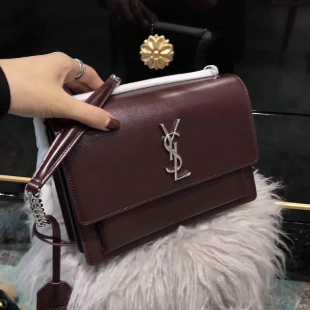 YSL 442906 Wine Red Shoulder Bags