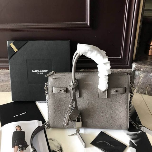 YSL BABY SAC DE JOUR SOUPLE DUFFLE BAG 491715sy Grey Tote Bags