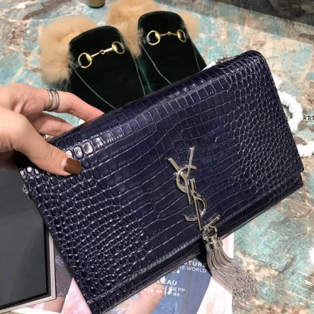 YSL/SLP Blue Medium KATE Tassel Crossbody 354119 Shoulder Bags