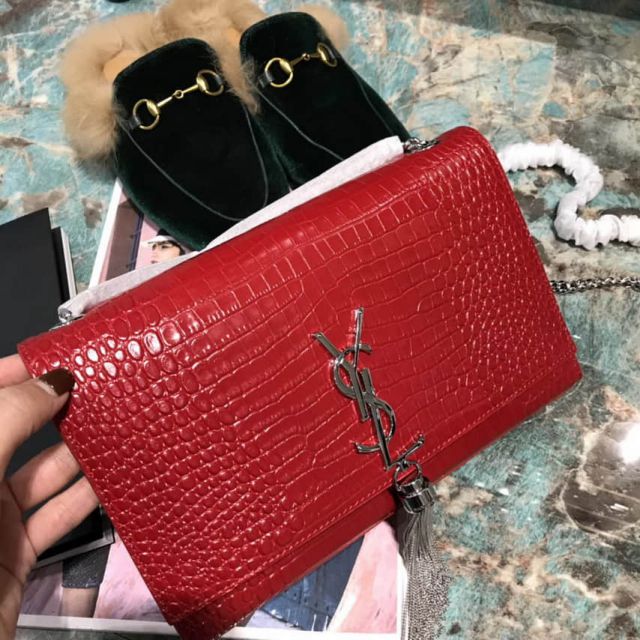 YSL/SLP Red Medium KATE Tassel Crossbody 354119 Shoulder Bags