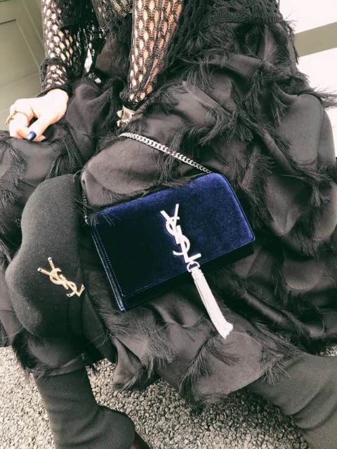 YSL KATE Blue Logo Bag on Chain 491521 Shoulder Bags