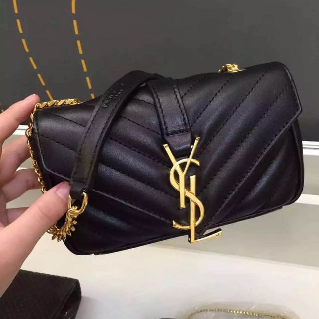 YSL Women Bag on Chain Black Shoulder Bags