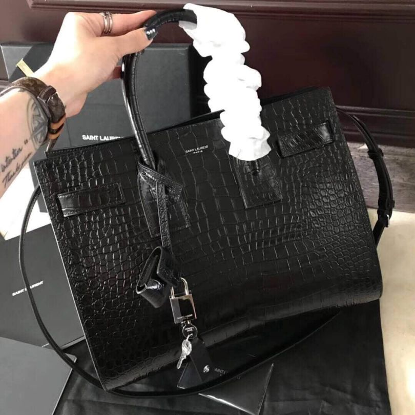 YSL sac de jour Crocodile Embossing 378299 Tote Bags