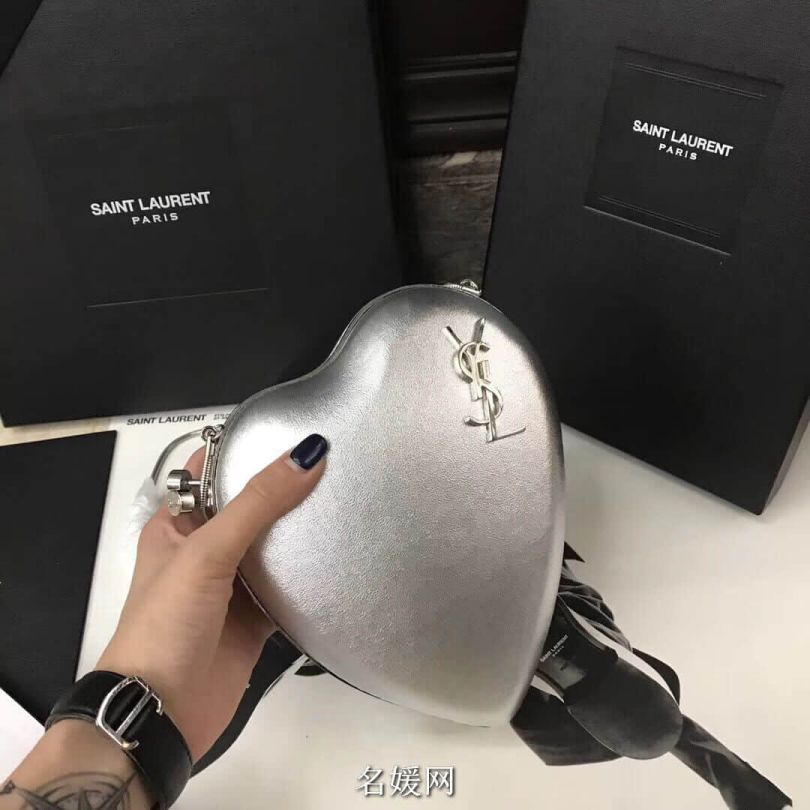 YSL 2018 LOVE Leather Bag on Chain 466212 Shoulder Bags