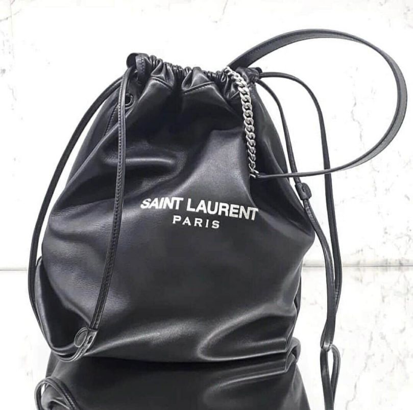 YSL TEDDY Black Drawstring 538447 Bucket Bags