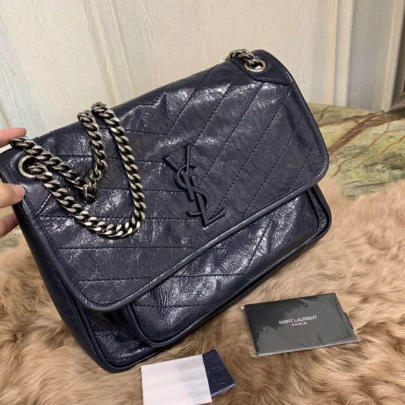 YSL Medium niki Vintage Messenger Navy 498894 Shoulder Bags