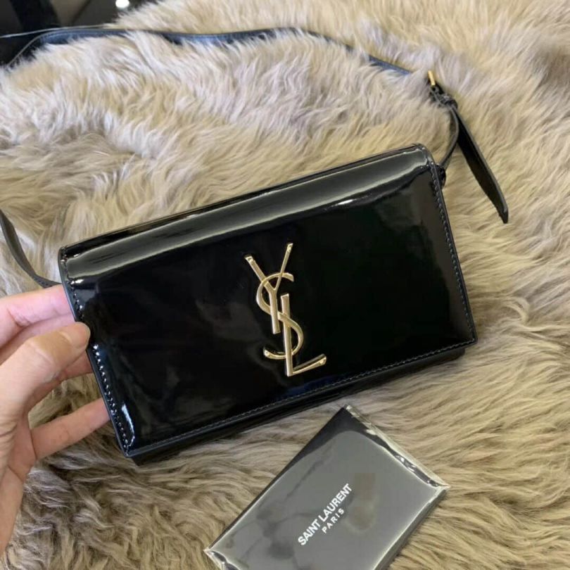 YSL KATE Black Patent 534395 Waist Bags