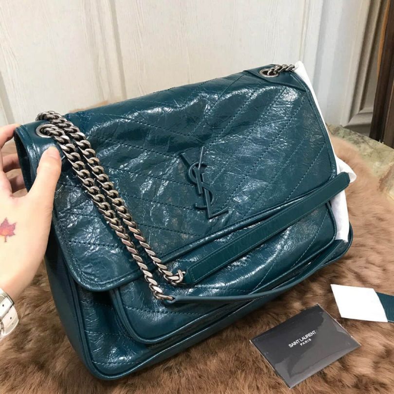 YSL Large niki Vintage Messenger 498830 Green Shoulder Bags