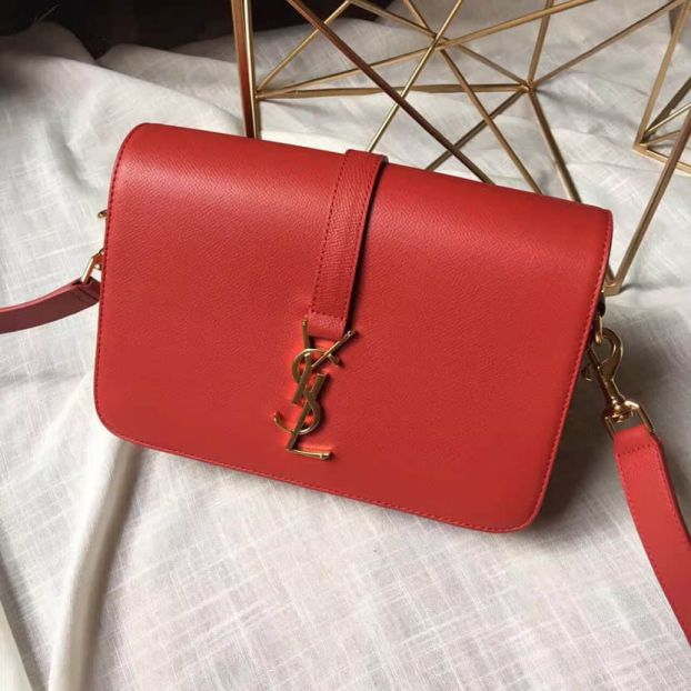 YSL MONOGRAM UNIVERSITE Medium Red Leather 416652 Shoulder Bags