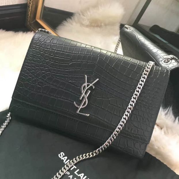 YSL kate bag Big YSL Crocodile Pattern Chain Crossbody Bag 446752E Shoulder Bags