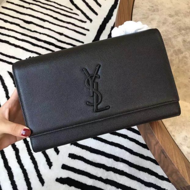 YSL Classic Medium MONOGRAM Black Leather Chain Crossbody 446753 Shoulder Bags