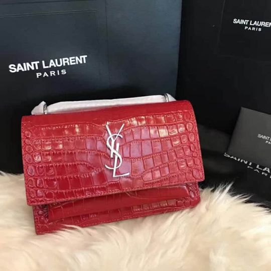 YSL sunset 17cm mini Crossbody Bag 452157 Red Shoulder Bags