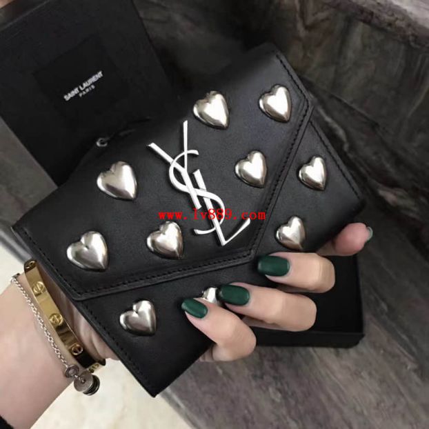 YSL Silver Rivet Wallets